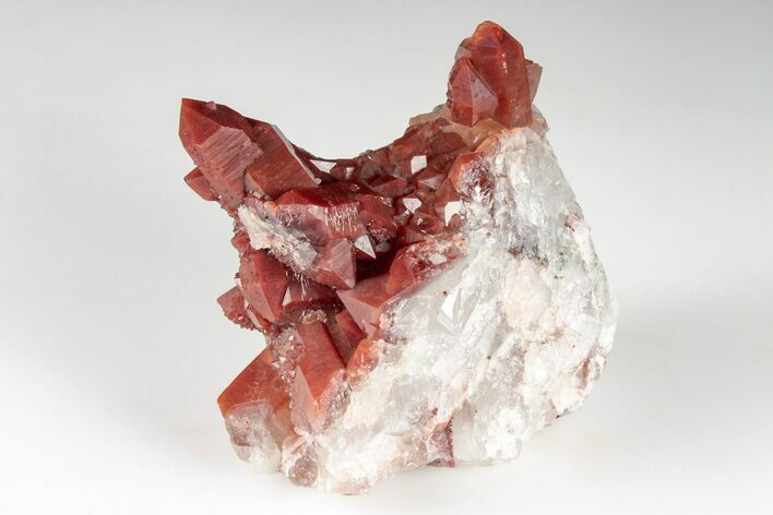 Natural Red Quartz Crystal Cluster - Morocco #199098